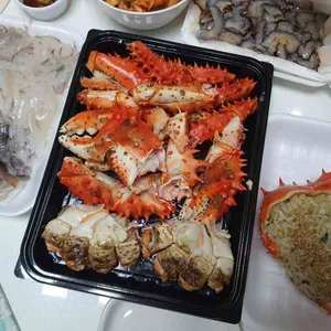 아빠가잡아온붉은대게 사진