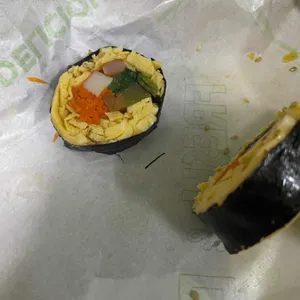 뽀글이 반찬 김밥 사진