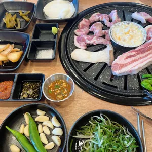 정점에 올라돼지 사진