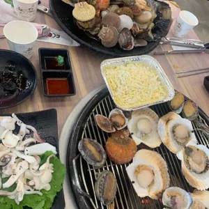 채석강 조개구이 사진