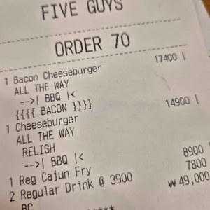 파이브가이즈 리뷰 사진