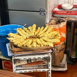 옛날 땡땡이 상추튀김 사진