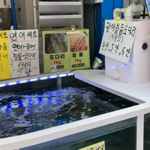 강릉 중앙시장 횟집 파란간판집 리뷰 사진